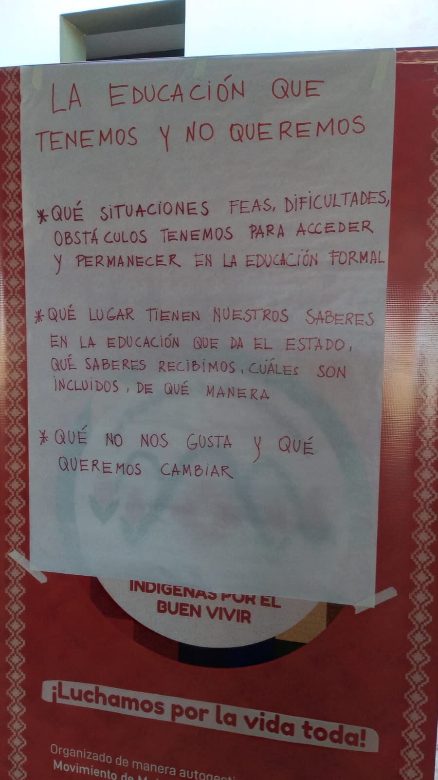 Nota "Queremos una educación liberadora, descolonizadora y antipatriarcal"